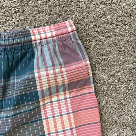 Vineyard Vines Shorts 7" Pull On Madras Mens L Pink Plaid Cotton Preppy NWT - Picture 4 of 6